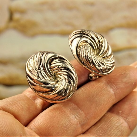 ISRAEL STERLING OMEGA EARRINGS, Gift for Her - Picture 1 of 10